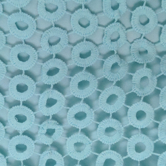 Aqua Mixed Media Blouse (like new) - Picture 3 of 5